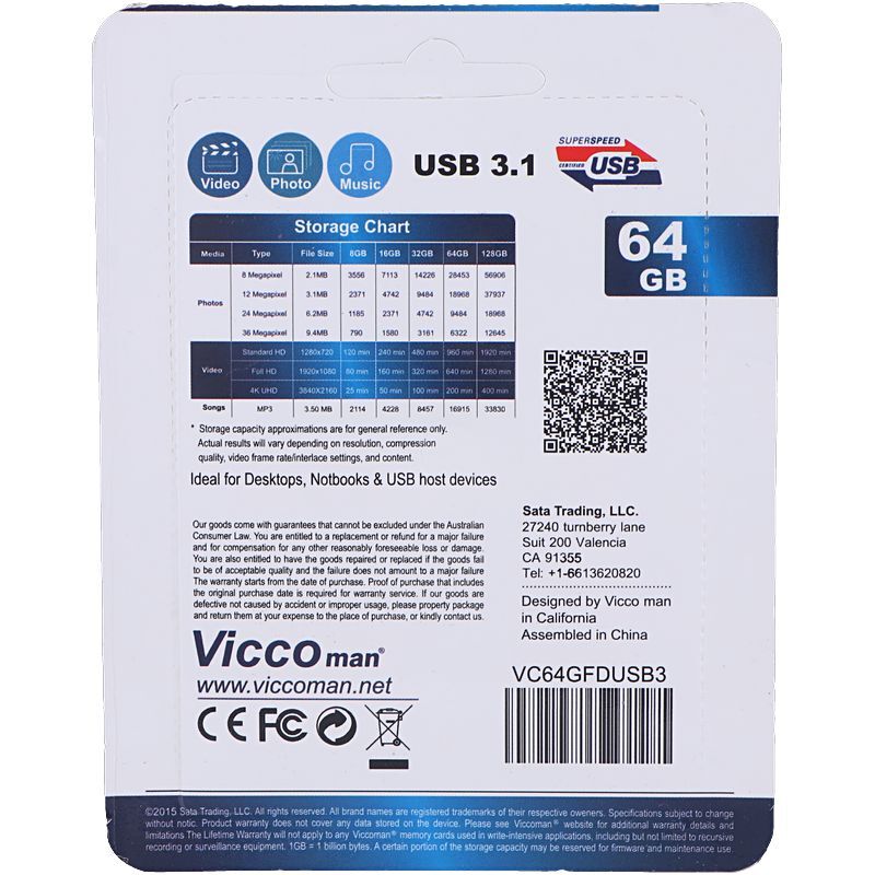 فلش 64 گیگ ویکومن Vicco Man VC374 USB3.1
