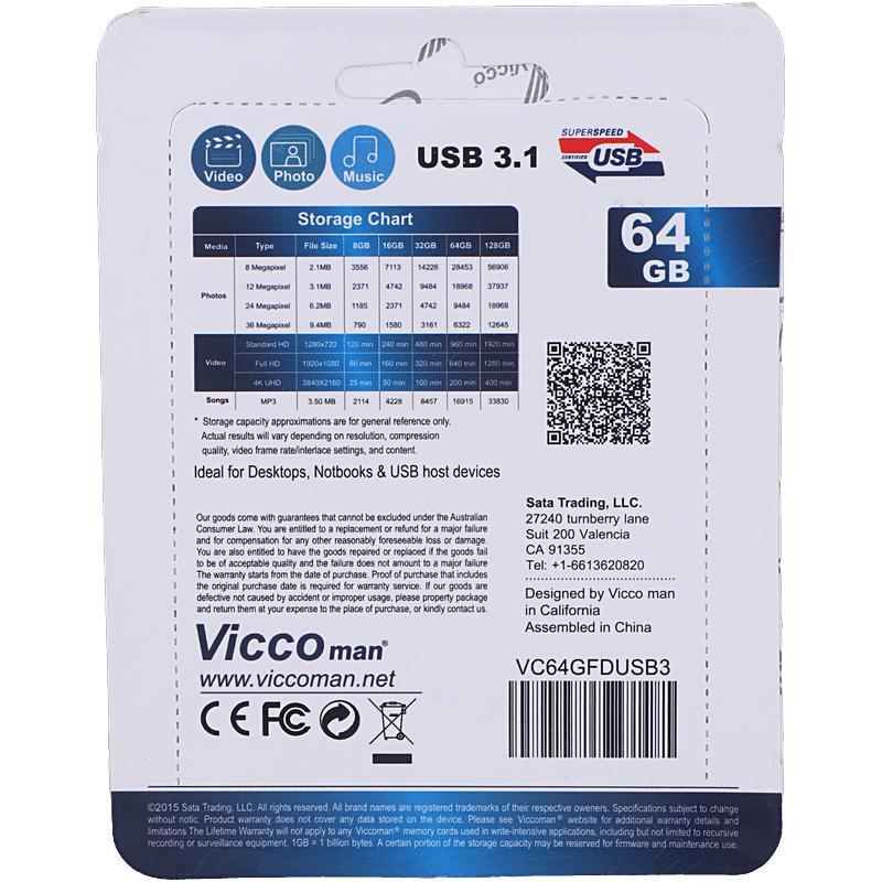 فلش 64 گیگ ویکومن Vicco Man VC378 USB3.1
