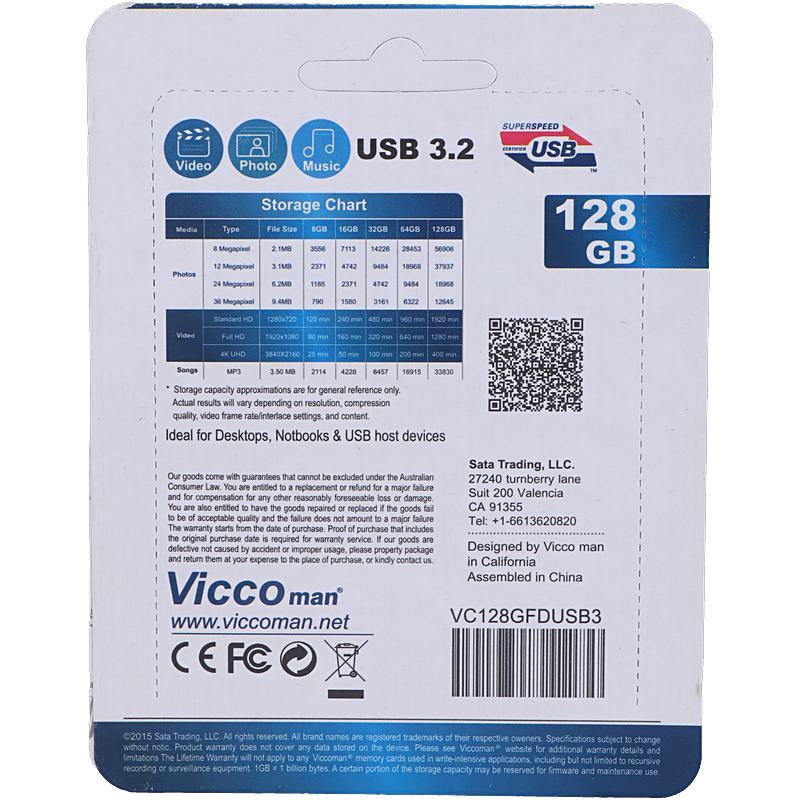 فلش 128 گیگ ویکومن Vicco Man VC300 USB3.2