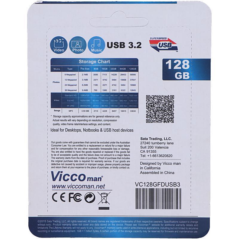 فلش 128 گیگ ویکومن Vicco Man VC364 USB3.2