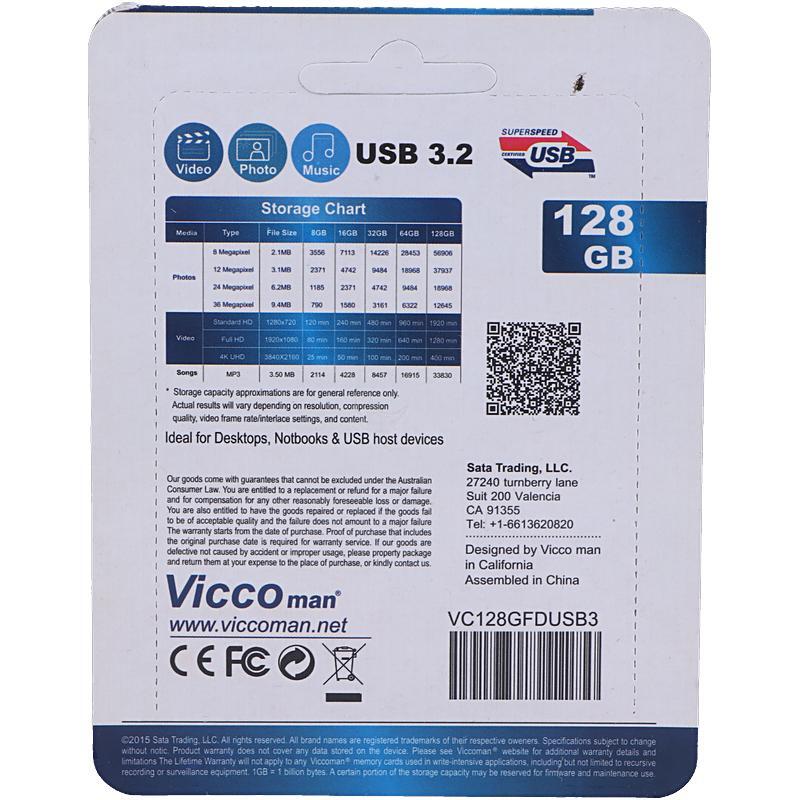 فلش 128 گیگ ویکومن Vicco Man VC378 USB3.2