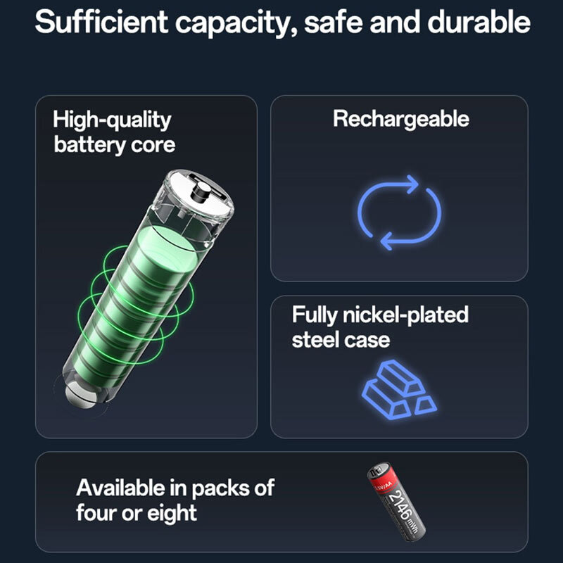 باتری چهارتایی قلمی شارژی Yesido YP88 AA 1430mAh