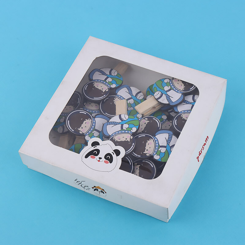 گیره چوبی بزرگ طرح فضانورد Parsam بسته 20 عددی