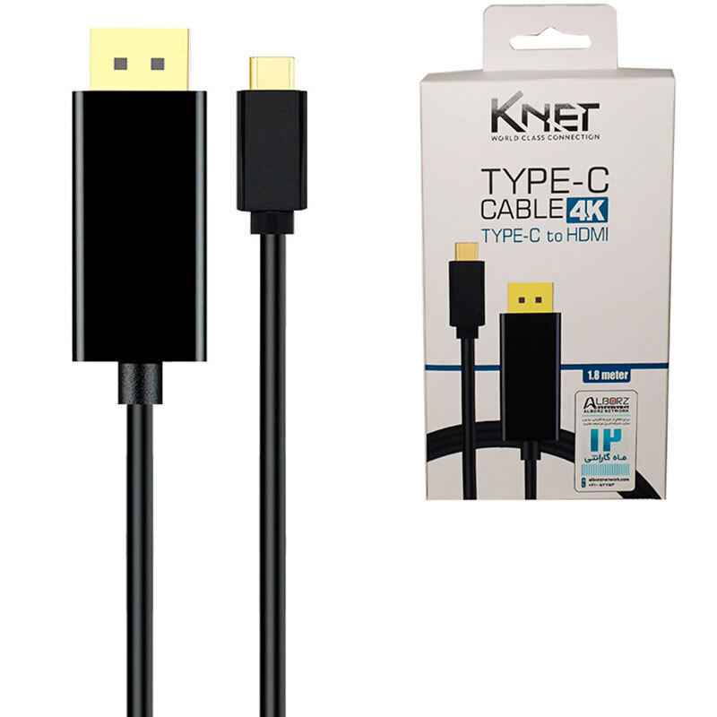 کابل تبدیل Type-C به HDMI کی نت K-CO12 طول 1.8 متر