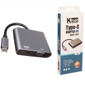 تبدیل Type-C به HDMI/VGA کی نت K-CO16