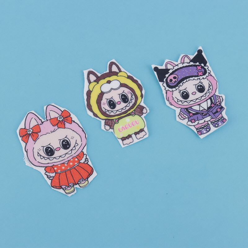 برچسب کارتونی پارچه ای رویال طرح لبوبو بسته 6 عددی