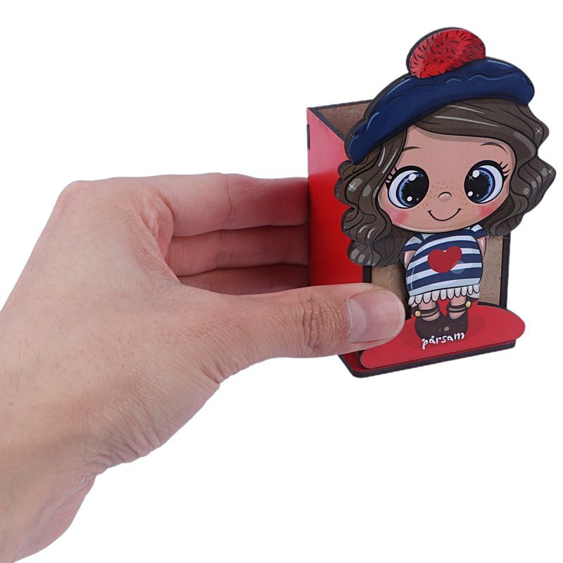 جاقلمی پارسام طرح دختر کلاه آبی قرمز