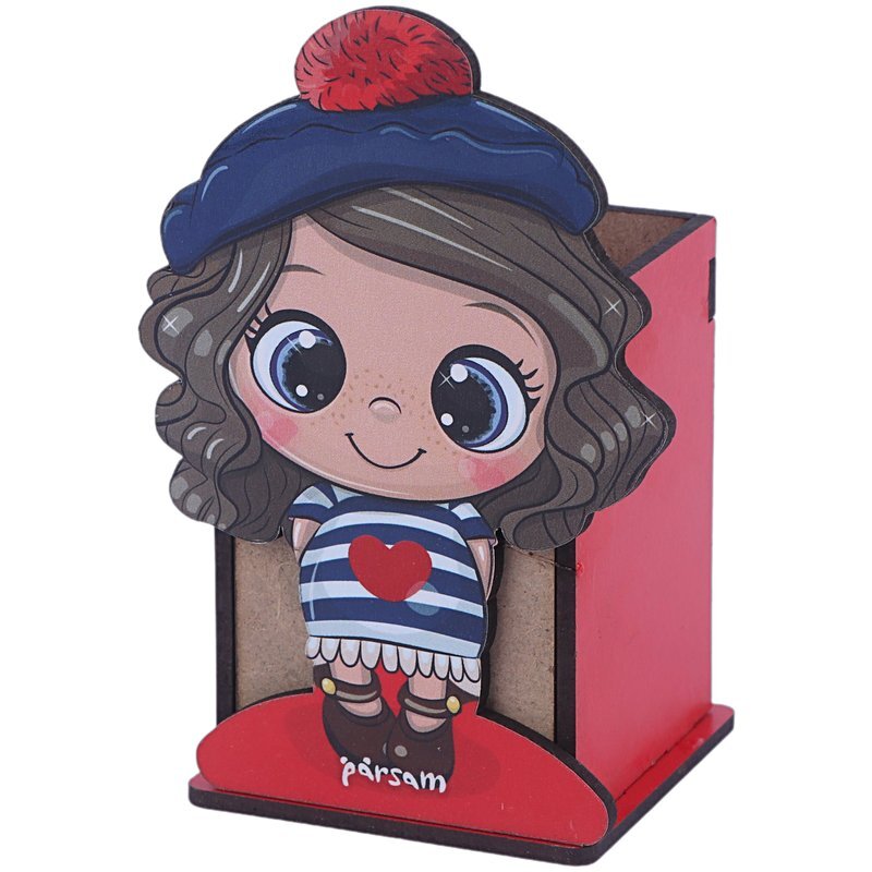 جاقلمی پارسام طرح دختر کلاه آبی قرمز