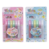 چسب اکلیلی شفاف رنگی MY-3274 بسته 6 عددی