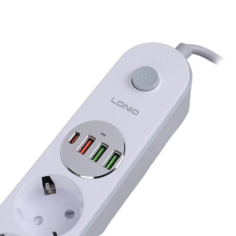 چند راهی 4 خانه الدینیو SE1 با کابل 2 متری + شارژر USB و Type-C
