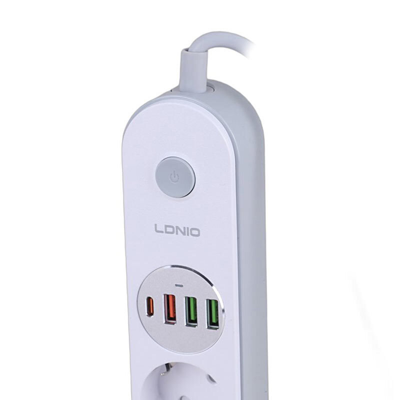 چند راهی 4 خانه برق الدینیو SE1 با کابل 2 متری + شارژر USB و Type-C