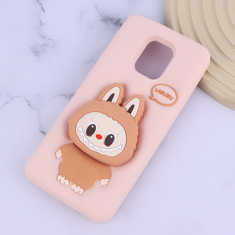 قاب سیلیکونی شیائومی Redmi Note 9s / Note 9 Pro / Note 10 Lite پاپ سوکت دار طرح Labubu