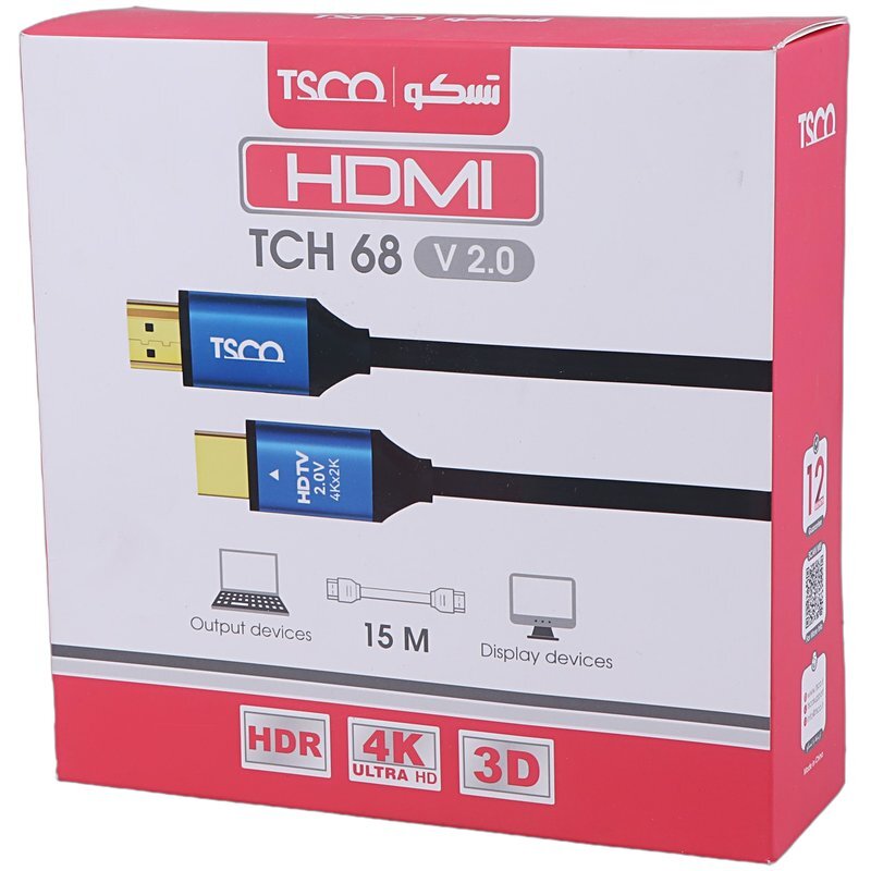 کابل HDMI 4K تسکو TCH 68 طول 15 متر