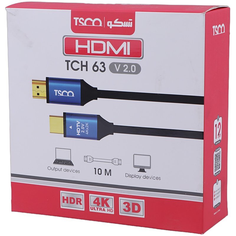 کابل HDMI 4K تسکو TCH 63 طول 10 متر