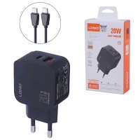 شارژر دیواری 20 وات الدینیو Q1 QC3.0 PD 3A + کابل تایپ سی