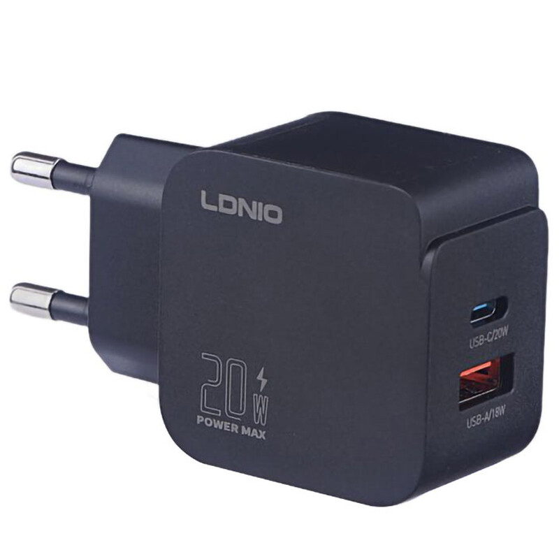 شارژر دیواری 20 وات الدینیو Q1 QC3.0 PD 3A + کابل تایپ سی