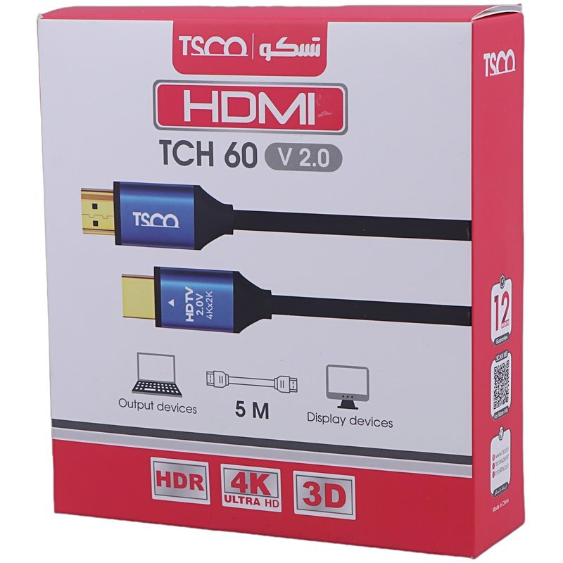 کابل HDMI 4K تسکو TCH 60 طول 5 متر