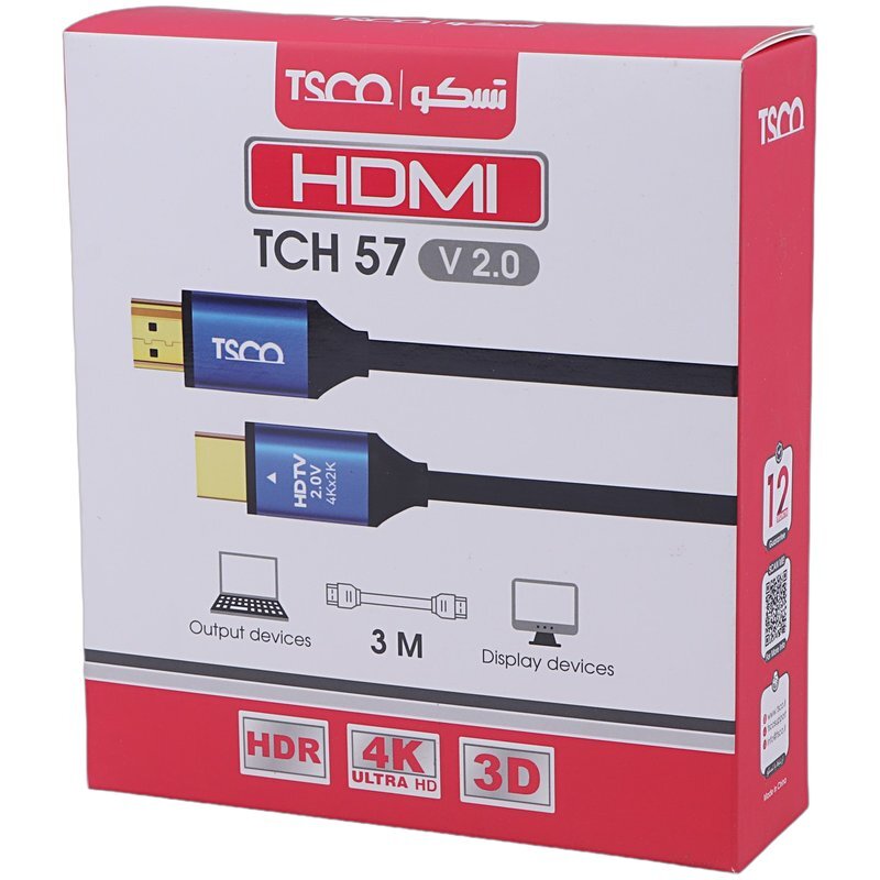 کابل HDMI 4K تسکو TCH 57 طول 3 متر