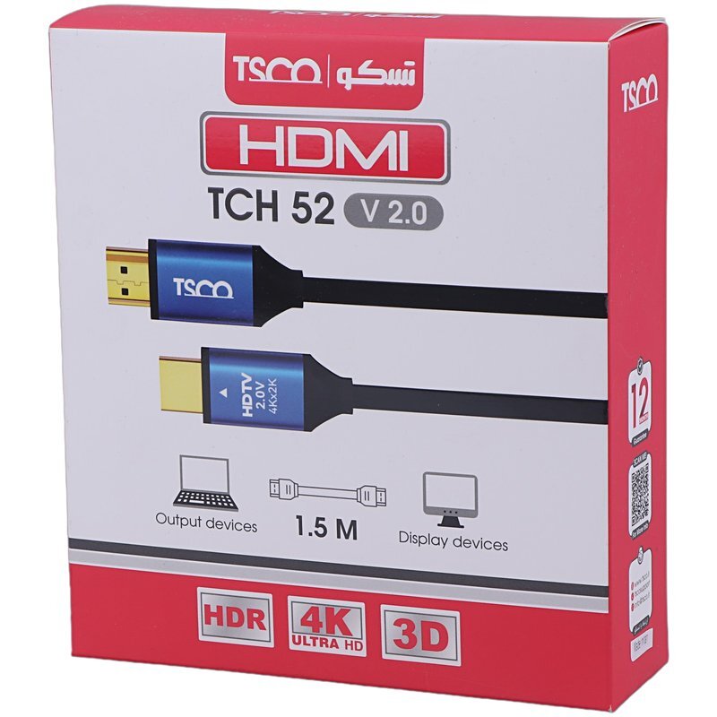 کابل HDMI 4K تسکو TCH 52 طول 1.5 متر