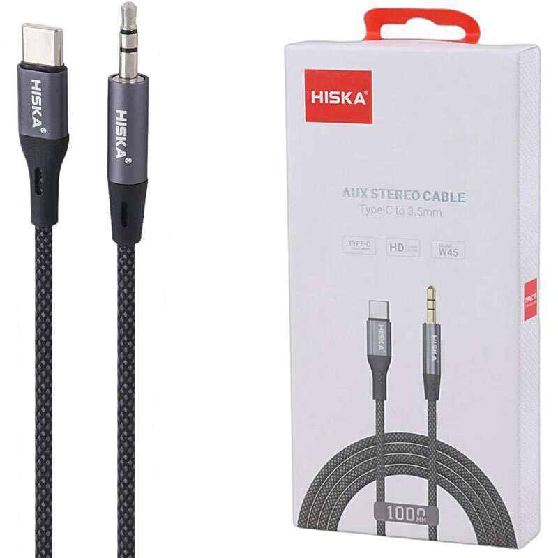 کابل تبدیل Type-C به AUX هیسکا W45 طول 1 متر