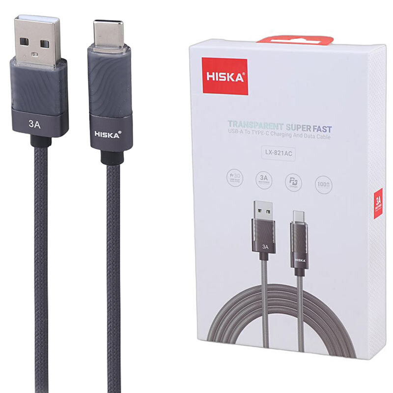 کابل تایپ سی فست شارژ 3 آمپر هیسکا LX-821AC طول 1 متر
