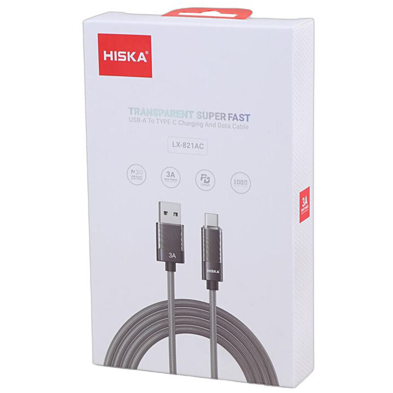کابل تایپ سی فست شارژ 3 آمپر هیسکا LX-821AC طول 1 متر