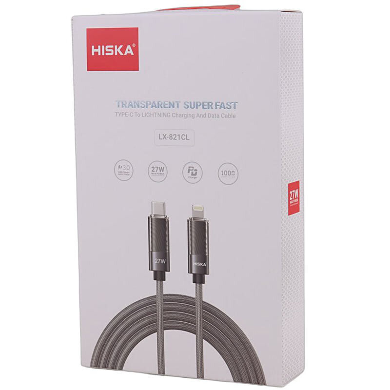 کابل تایپ سی به لایتنینگ فست شارژ 27 وات هیسکا LX-821CL طول 1 متر