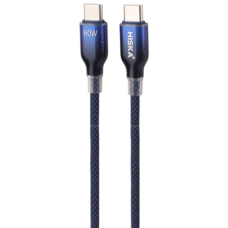 کابل دو سر تایپ سی فست شارژ 60 وات هیسکا LX-911CC طول 1 متر