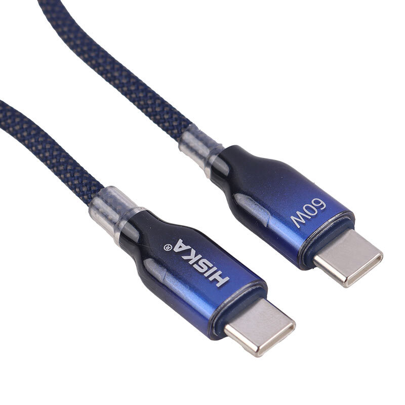 کابل دو سر تایپ سی فست شارژ 60 وات هیسکا LX-911CC طول 1 متر