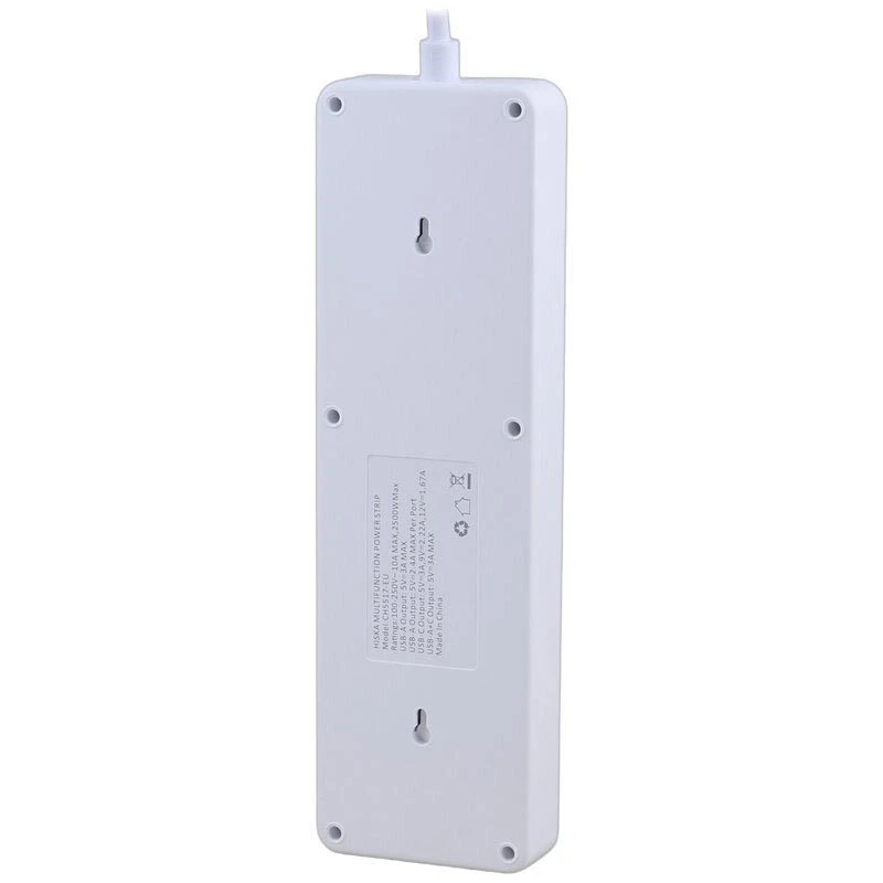 چند راهی 5 خانه هیسکا CH-5517EU با کابل 2 متری + شارژر USB و Type-C