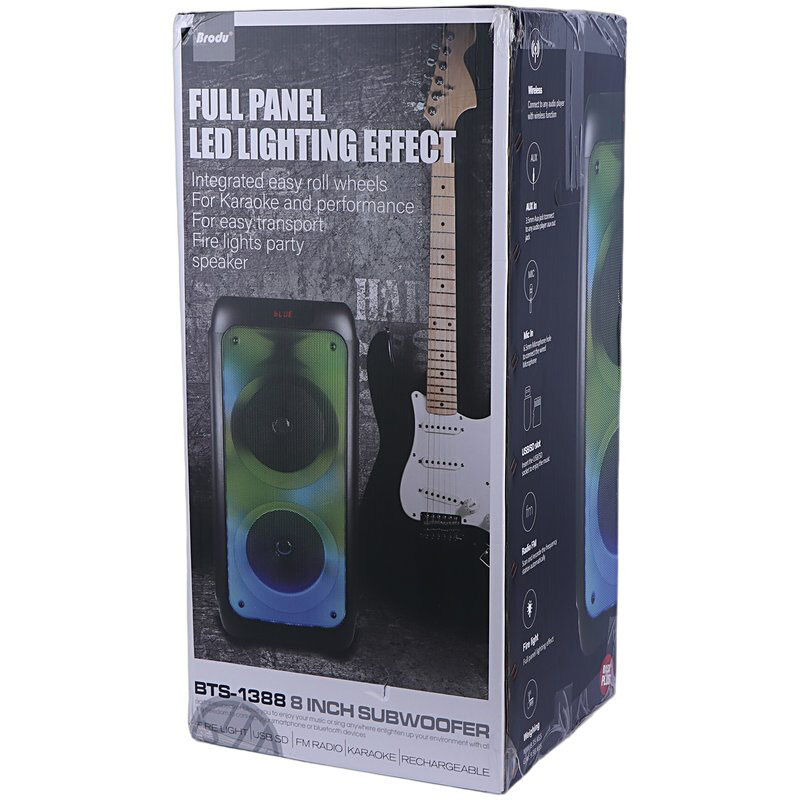 اسپیکر چمدانی بلوتوثی برودو BTS-1388 + میکروفون و ریموت کنترل