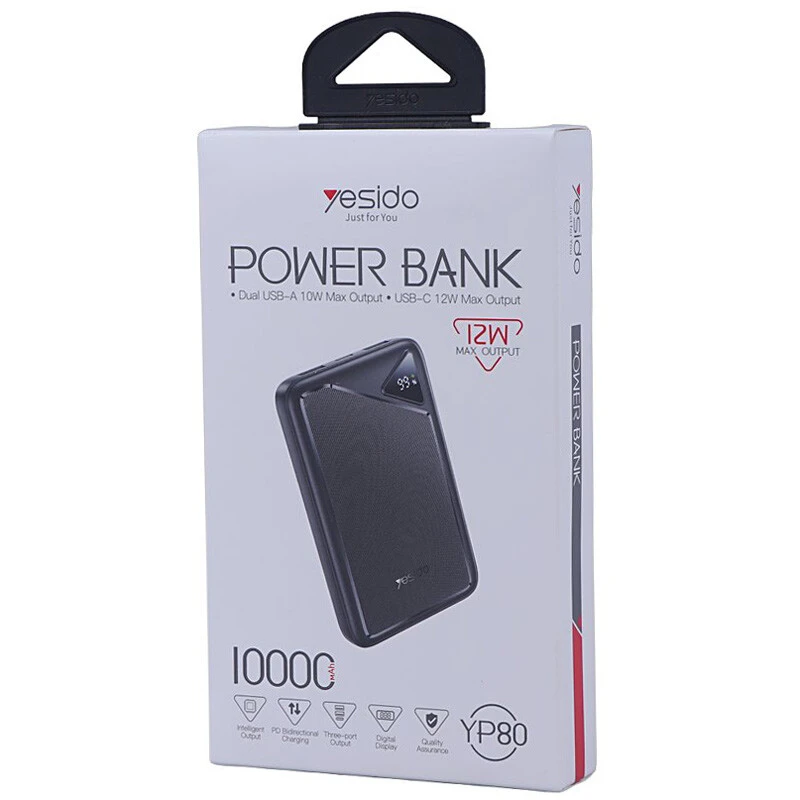 پاور بانک فست شارژ یسیدو YP80 12W ظرفیت 10000 میلی آمپر ساعت