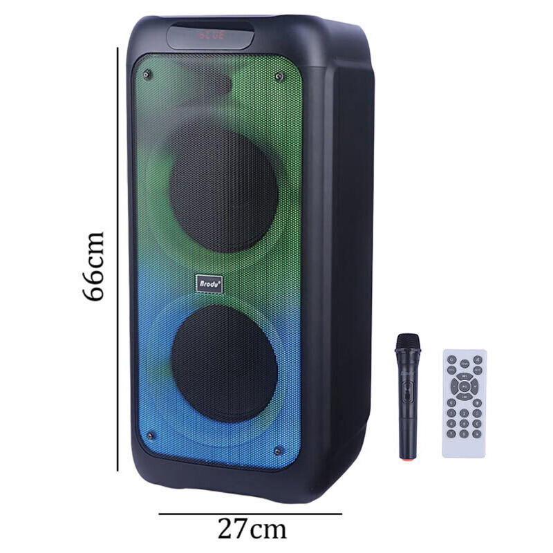 اسپیکر چمدانی بلوتوثی برودو BTS-1388 + میکروفون و ریموت کنترل