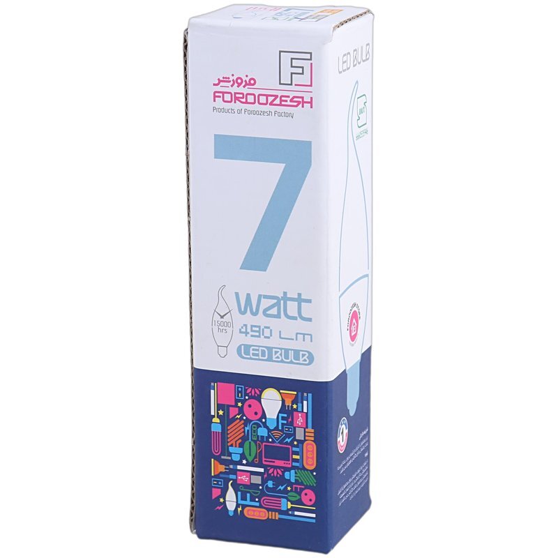 لامپ اشکی 7 وات شفاف فروزش F6500 پایه E14