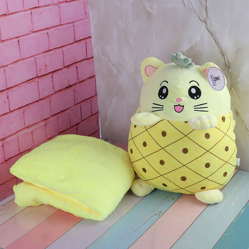 عروسک نانو آناناس و توت فرنگی بالشتی به همراه پتو کد 5975/24