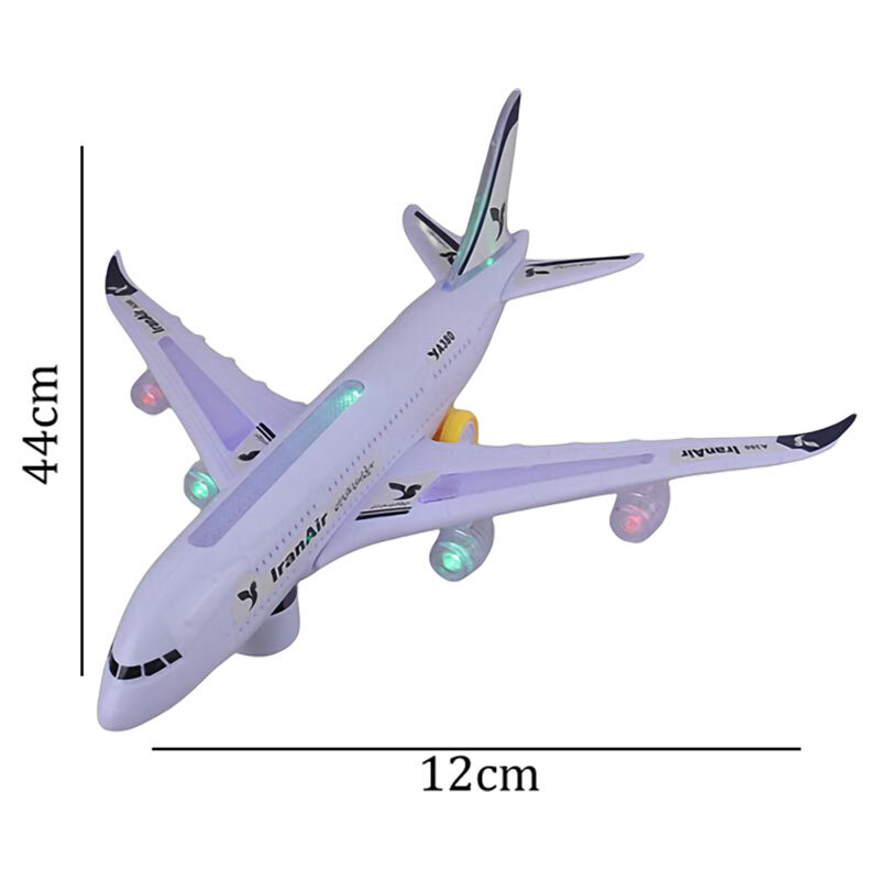 اسباب بازی هواپیما موزیکال چرخشی طرح ایران ایر A380 کد A330-130ir