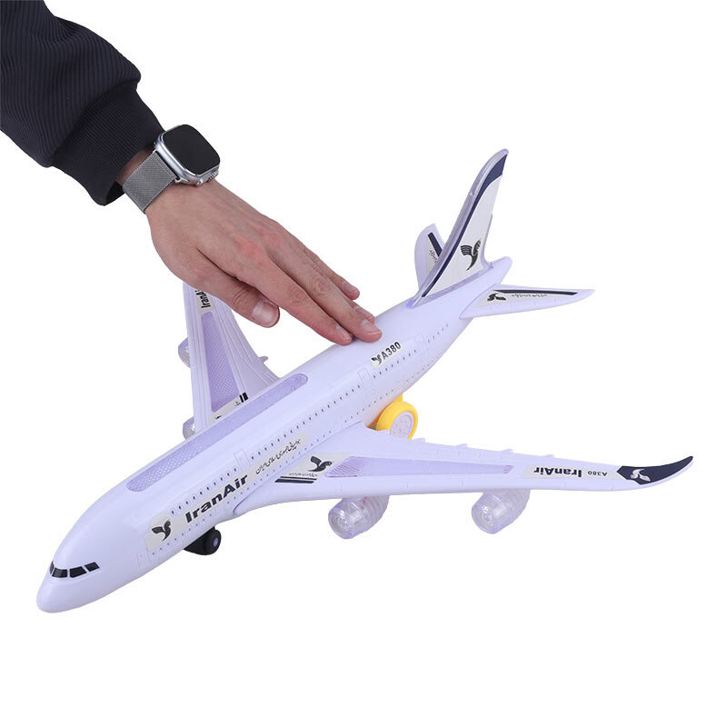 اسباب بازی هواپیما موزیکال چرخشی طرح ایران ایر A380 کد A330-130ir