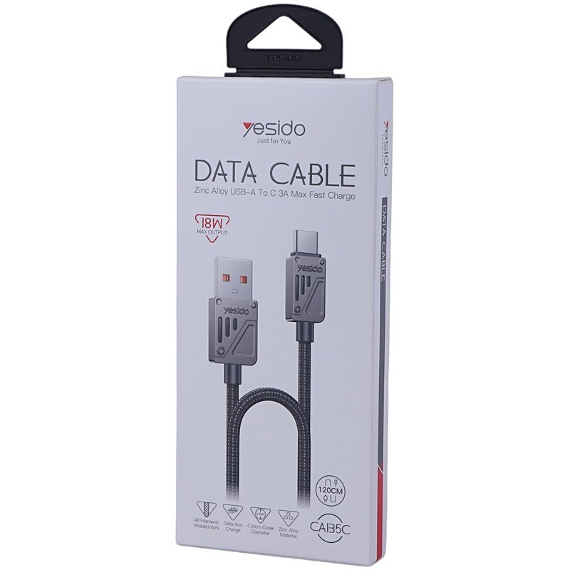 کابل تایپ سی فست شارژ 18 وات یسیدو CA135C طول 1.2 متر