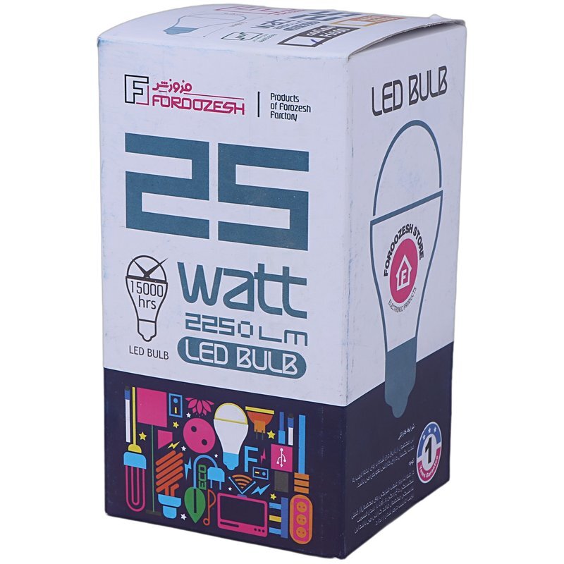 لامپ ال ای دی حبابی 25 وات فروزش F6500 پایه E27