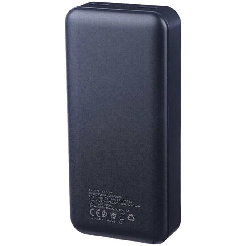 پاور بانک فست شارژ ارلدام ET-PD57 PD 22.5W ظرفیت 20000 میلی آمپر ساعت