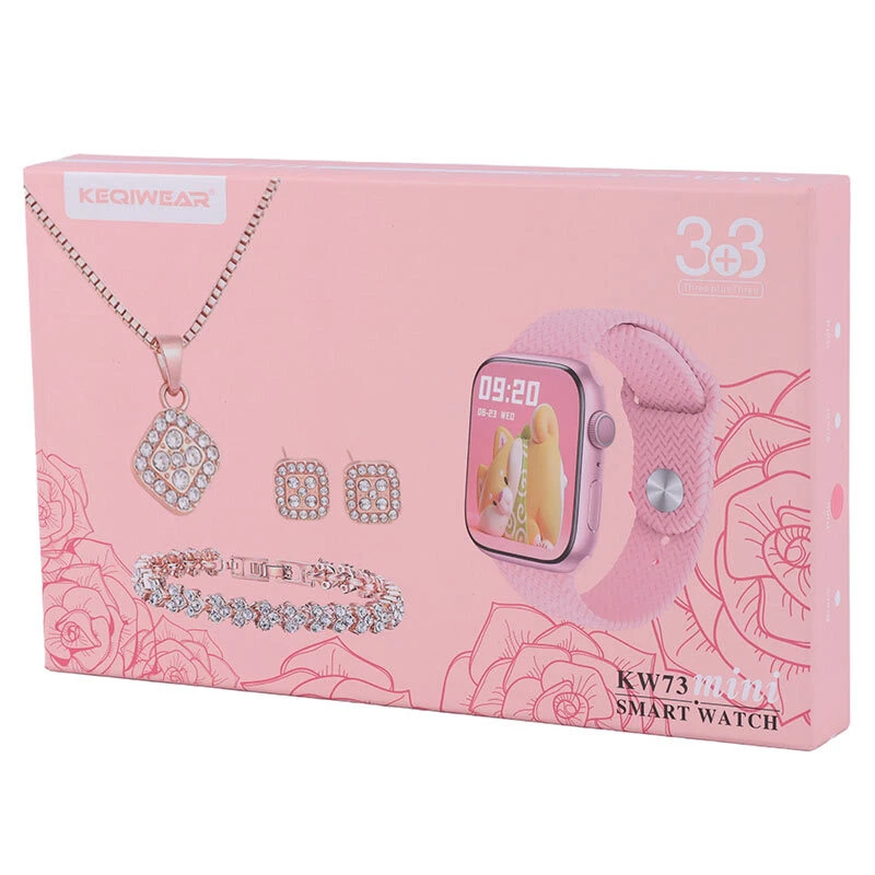 پکیج ساعت هوشمند و دستبند و گوشواره کیگی ویر KW73 mini