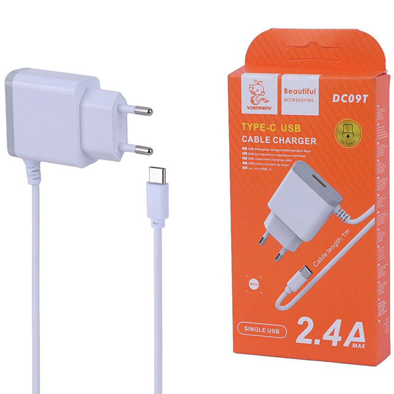 شارژر دیواری سیم وصل 12 وات دنمن DC09T 2.4A