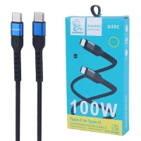 کابل دو سر تایپ سی فست شارژ 100 وات دنمن D59C طول 1 متر