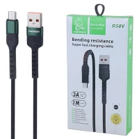 کابل میکرو یو اس بی فست شارژ 3 آمپر دنمن D58V طول 1 متر