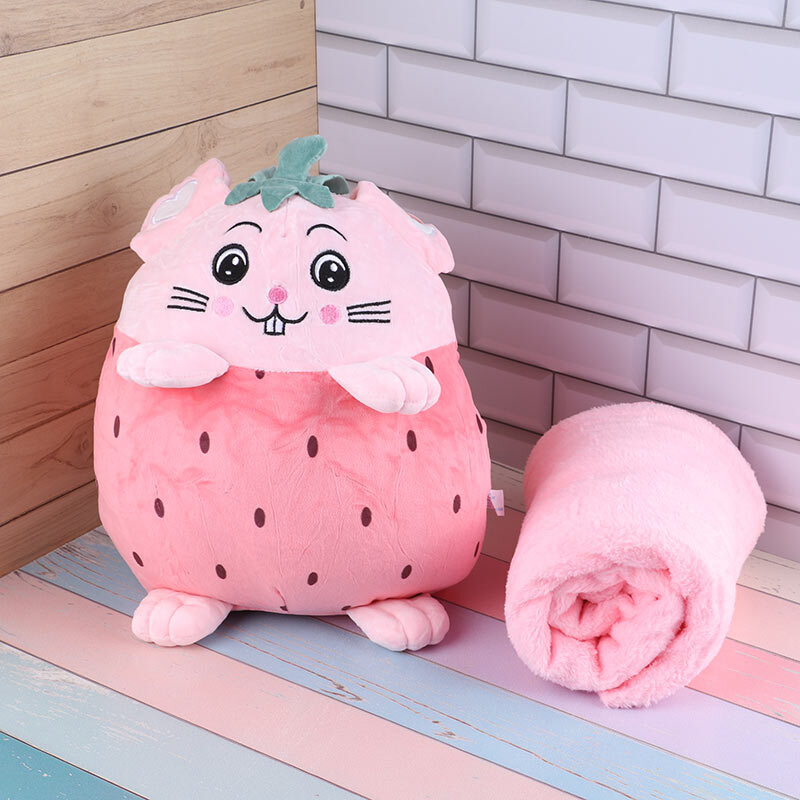 عروسک نانو آناناس و توت فرنگی بالشتی به همراه پتو کد 5975/24