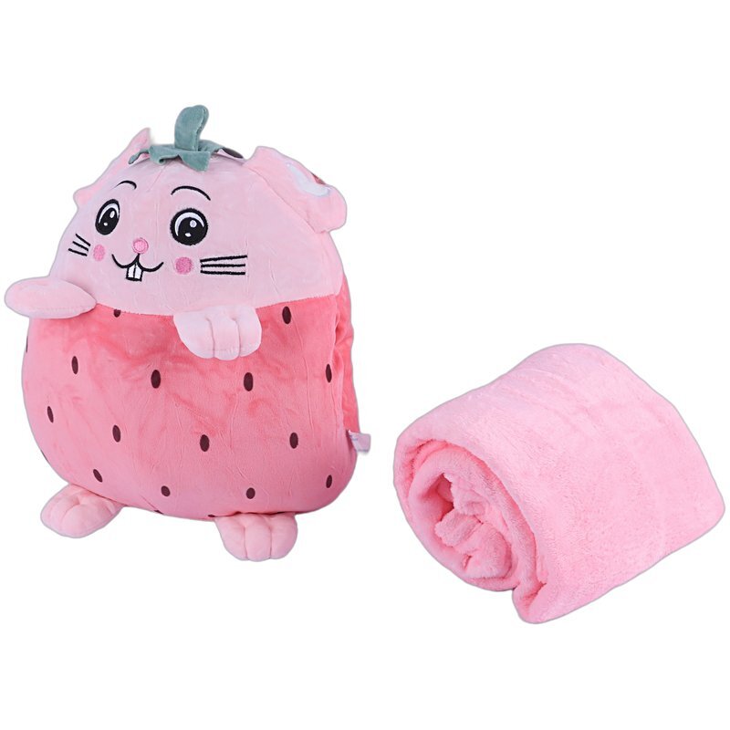 عروسک نانو آناناس و توت فرنگی بالشتی به همراه پتو کد 5975/24