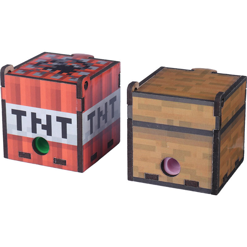 تراش چوبی مخزن دار مکعبی طرح ماینکرفت پارسام بسته 6 عددی