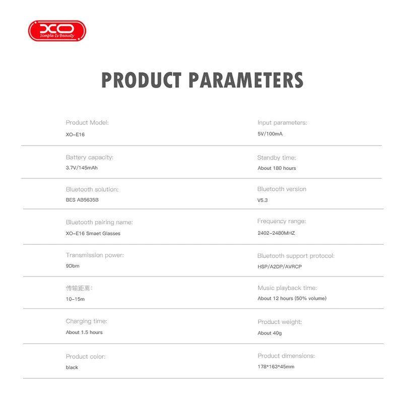 هدفون و عینک بلوتوثی ایکس او XO-E16