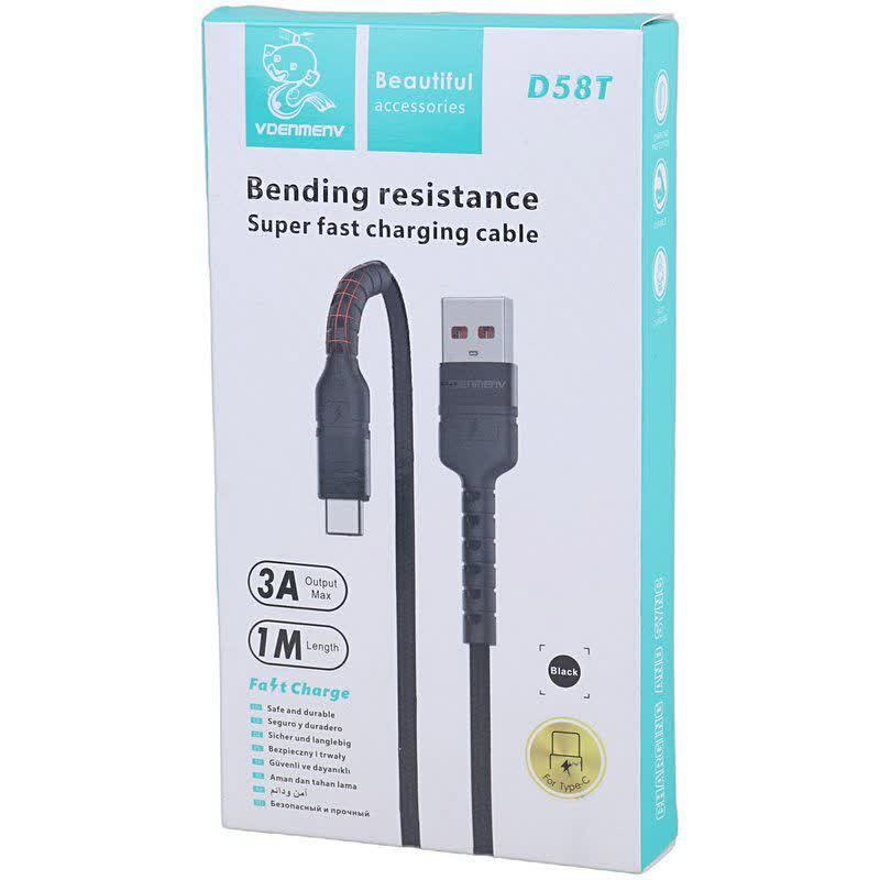 کابل تایپ سی فست شارژ 3 آمپر دنمن D58T طول 1 متر