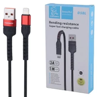 کابل لایتنینگ فست شارژ 3 آمپر دنمن D58L طول 1 متر